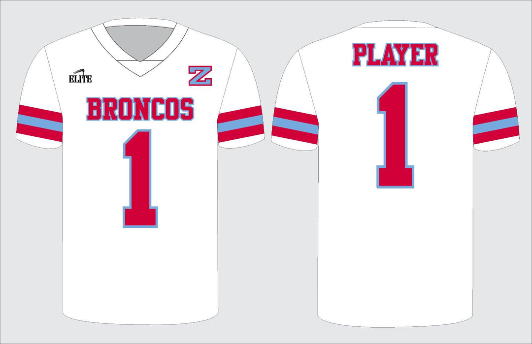 Zachary Football Jersey - White (Red Logo)
