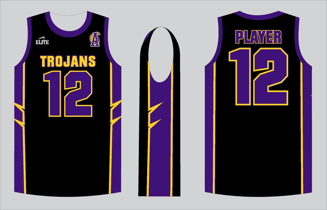 Alexandria Trojans Basketball Jersey - Black