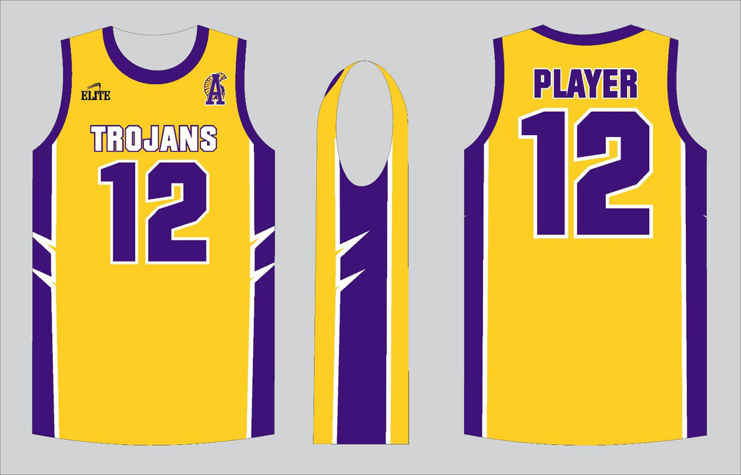 Alexandria Trojans Basketball Jersey - Yellow