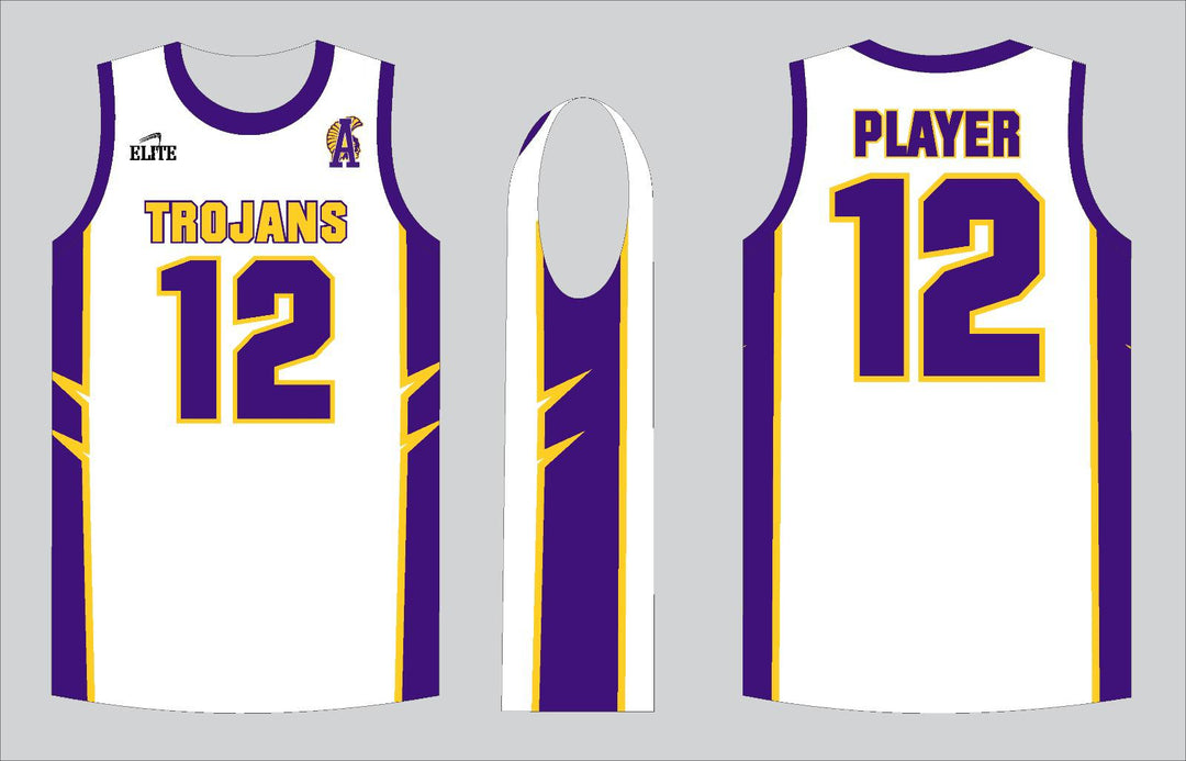 Alexandria Trojans Basketball Jersey - White