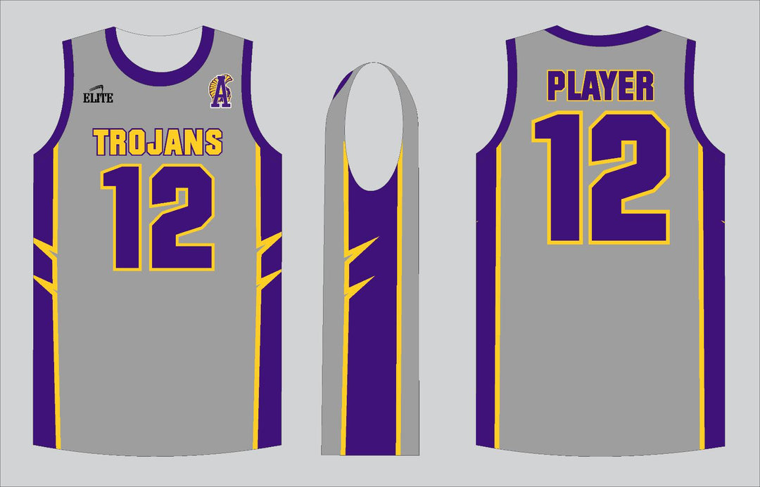 Alexandria Trojans Basketball Jersey - Grey