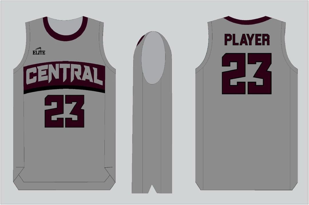 Central Wildcats Basketball Jersey - Grey