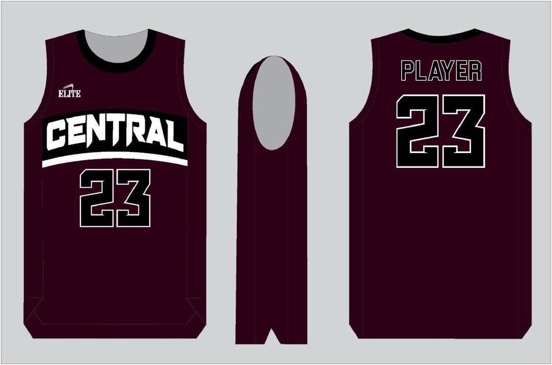 Central Wildcats Basketball Jersey - Maroon