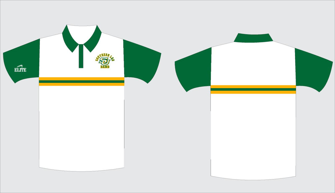 Southern Lab Band Polo Shirt White-Green