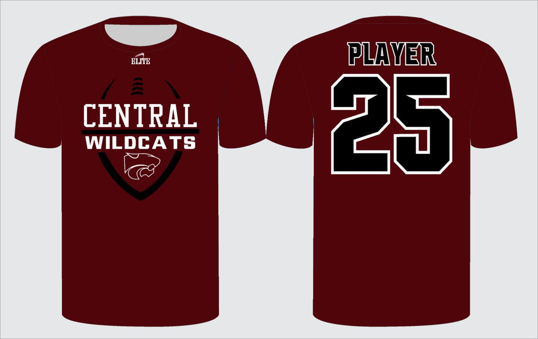 Central Wildcats Short Sleeve Shirt - Maroon