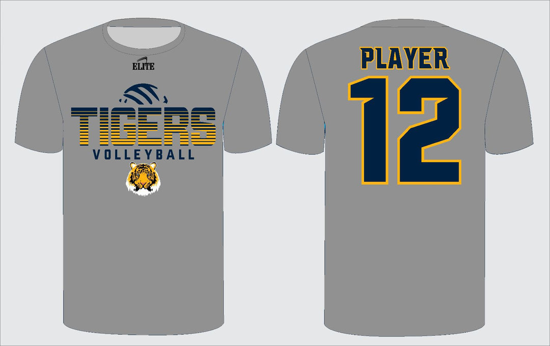 Jefferson Tigers Volleyball T-Shirt - Grey