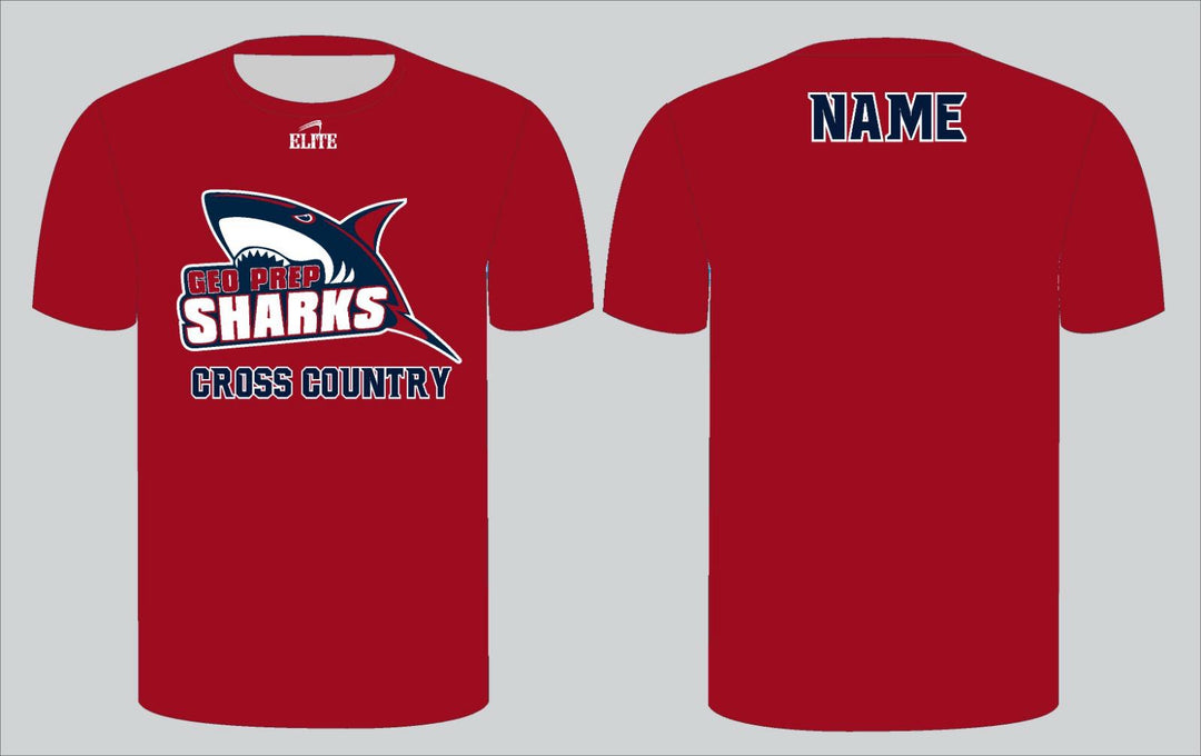 Geo Prep Sharks Cross Country T-Shirt - Red
