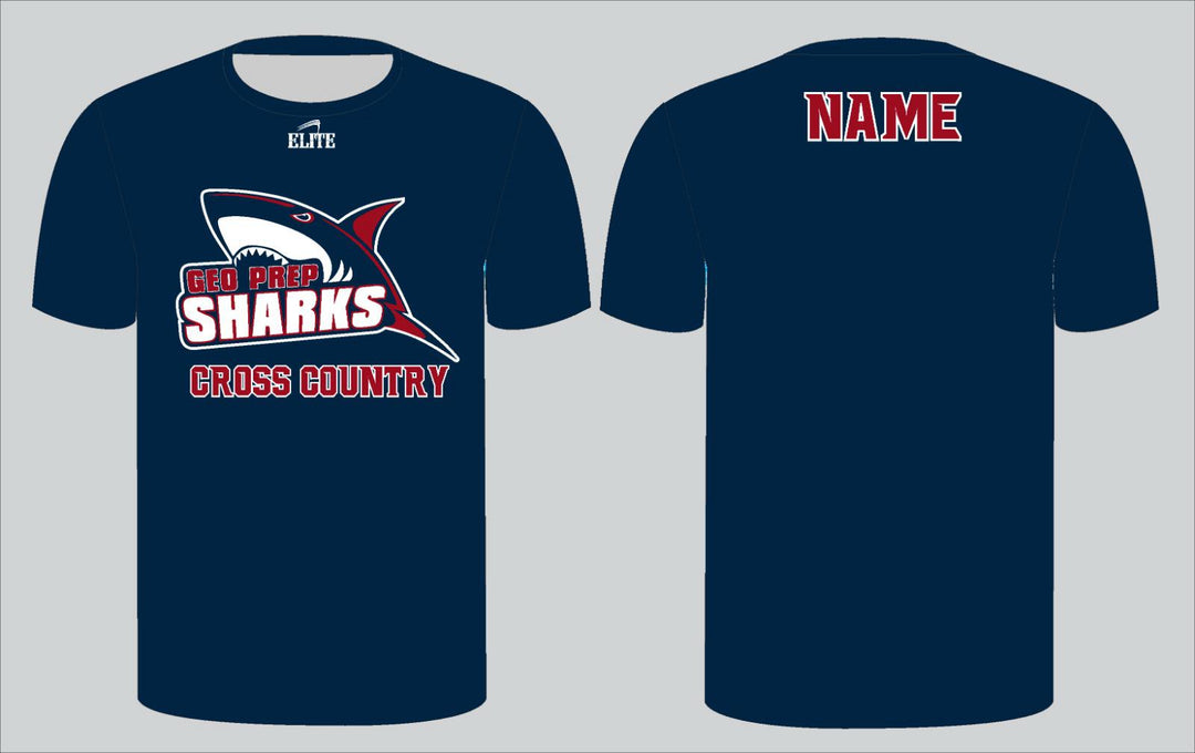 Geo Prep Sharks Cross Country T-Shirt - Navy