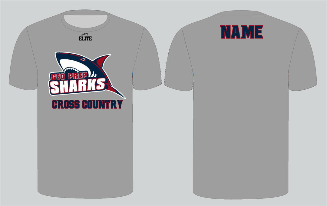 Geo Prep Sharks Cross Country T-Shirt - Grey