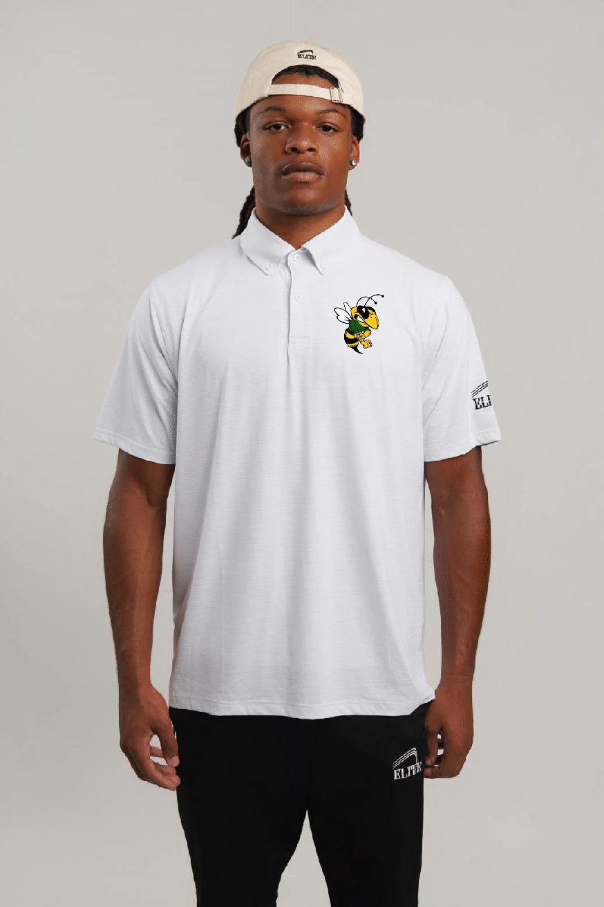 Rayville Hornets Four Button Polo - White