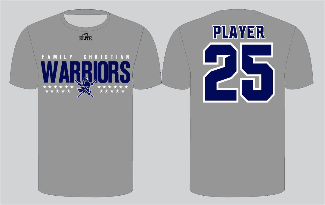 Family Christian Community School Stars Short Sleeve Shirts - Grey