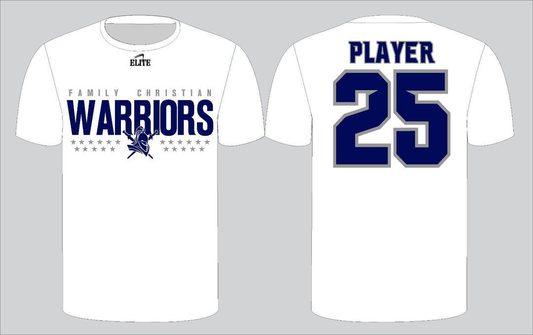 Family Christian Community School Stars Short Sleeve Shirts - White