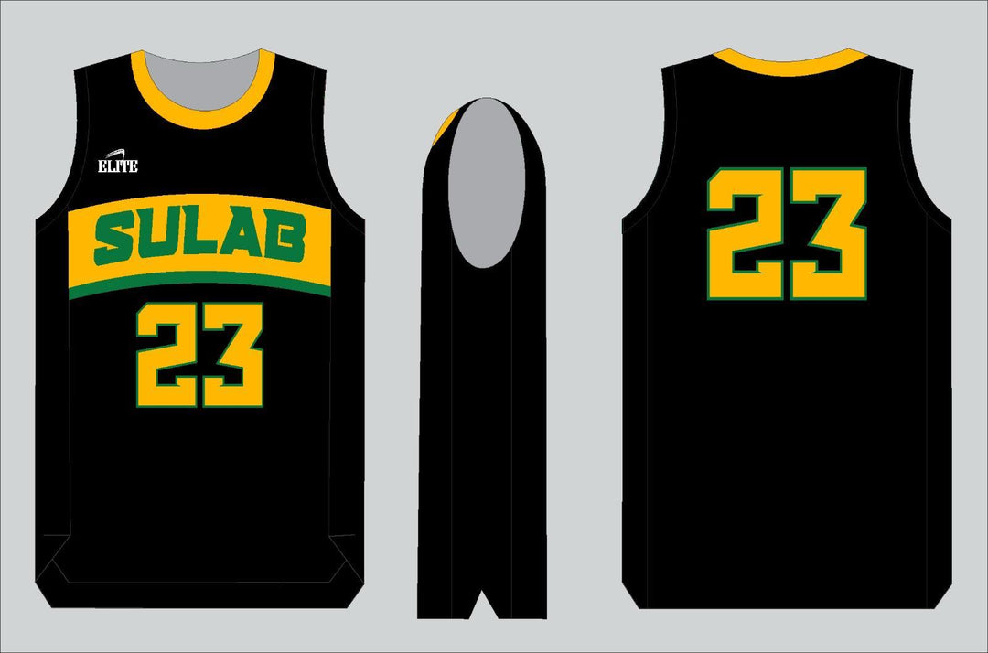 SULAB BasketBall Jersey - Black & Yellow