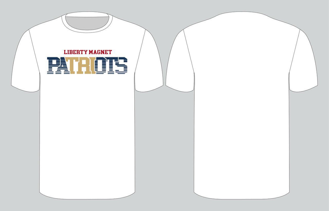 Liberty Magnet Patriots T-shirt - White (Red Logo)