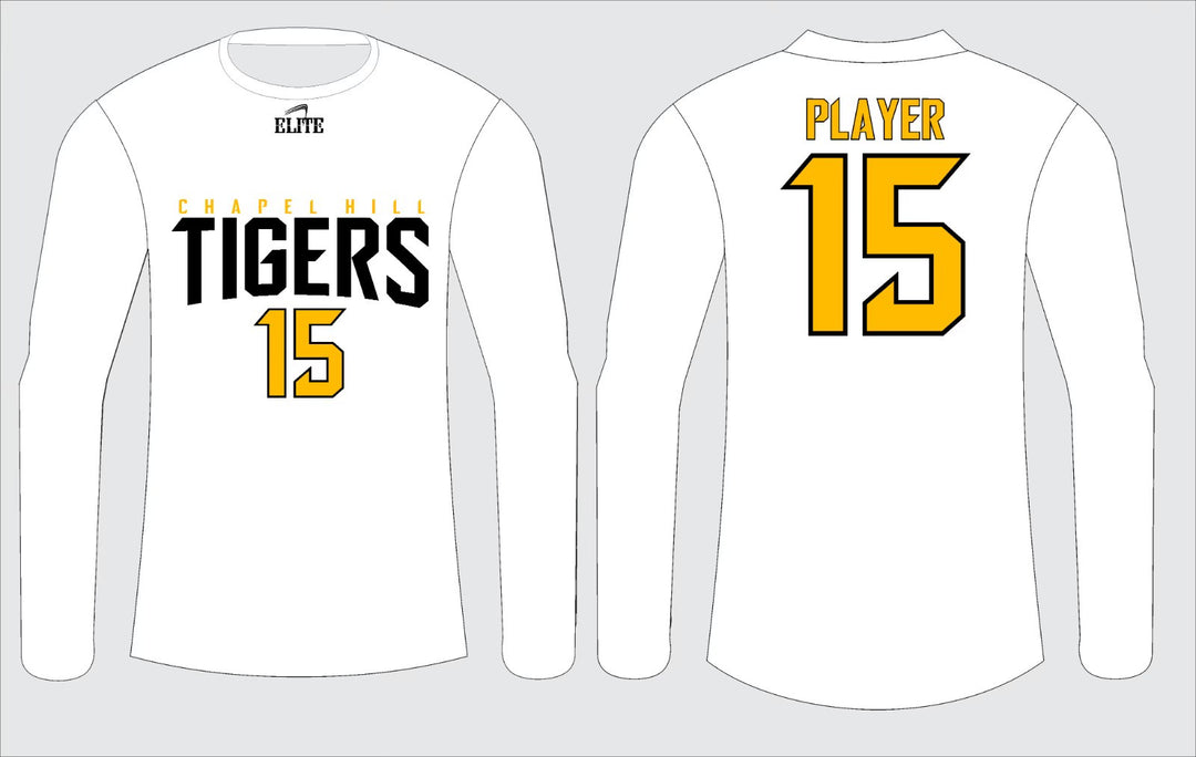 Chapel Hill Tigers Fan Name&Number LS Shirt - White