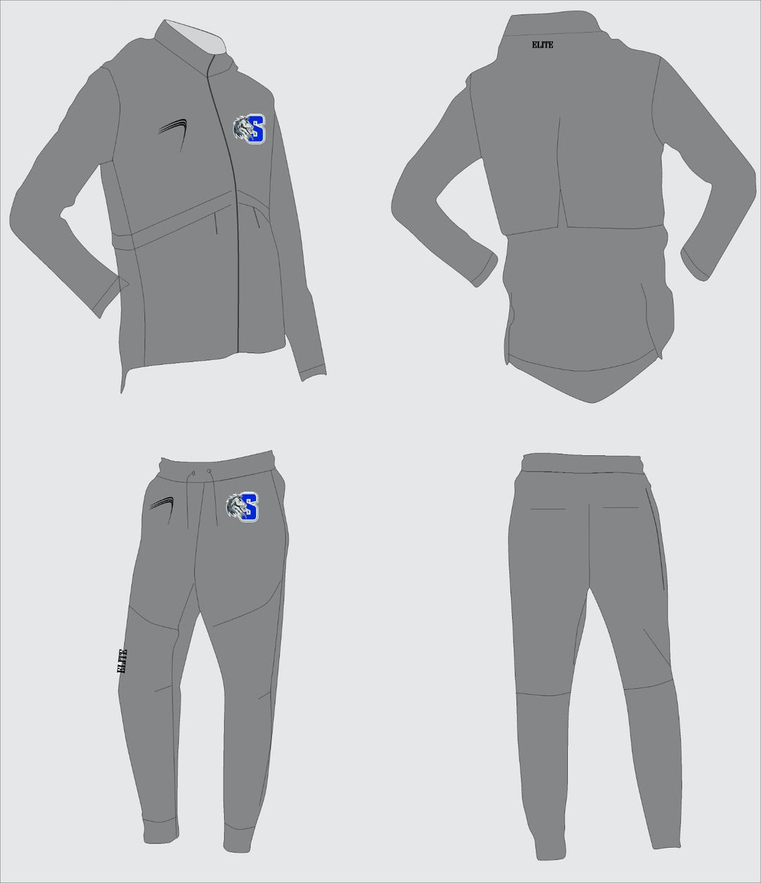 Scotlandville Middle Girls Basketball Store - Gray Flex Suit