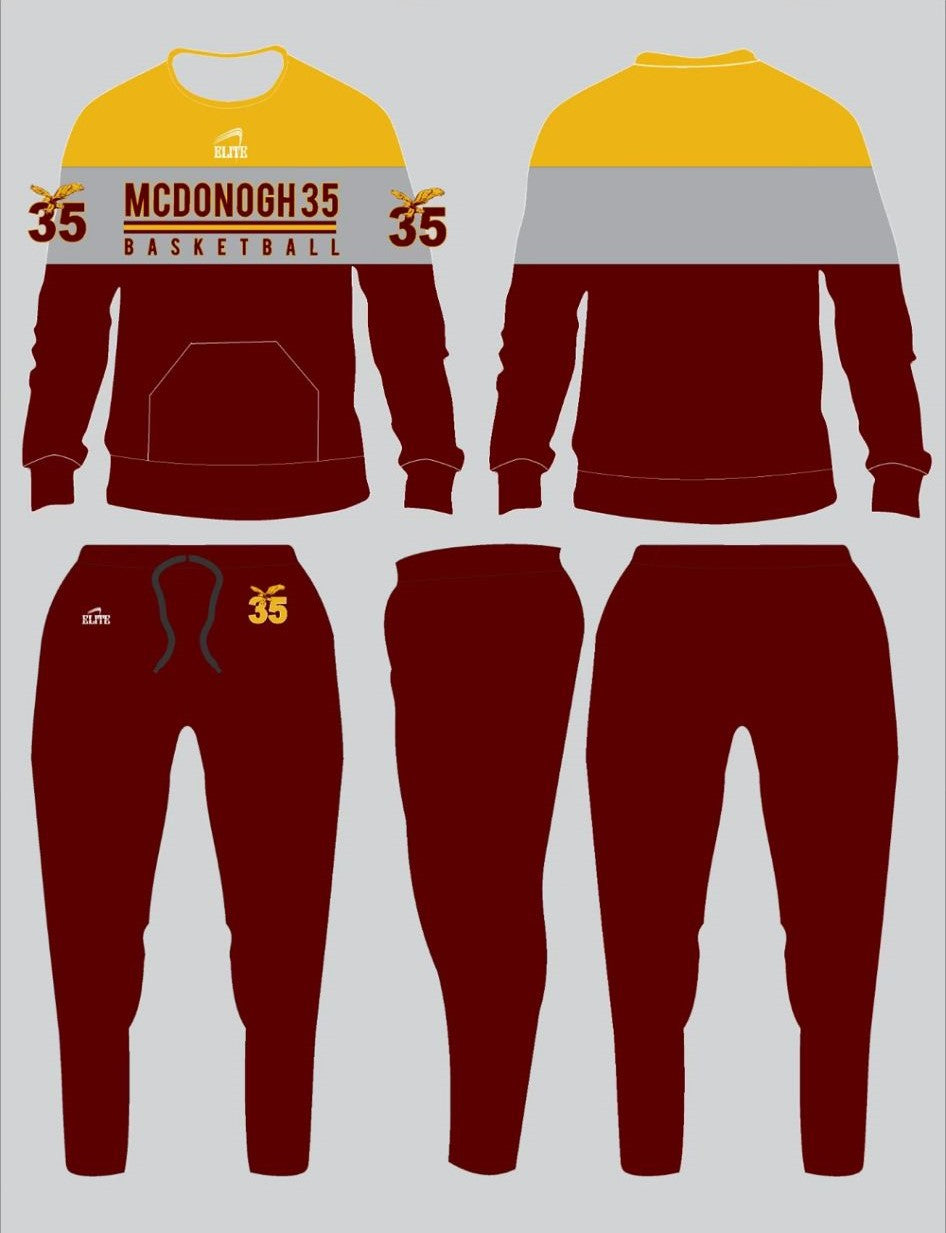 McDonough 35 Team Shop Jersey and Pant - Maroon, Grey & Yellow