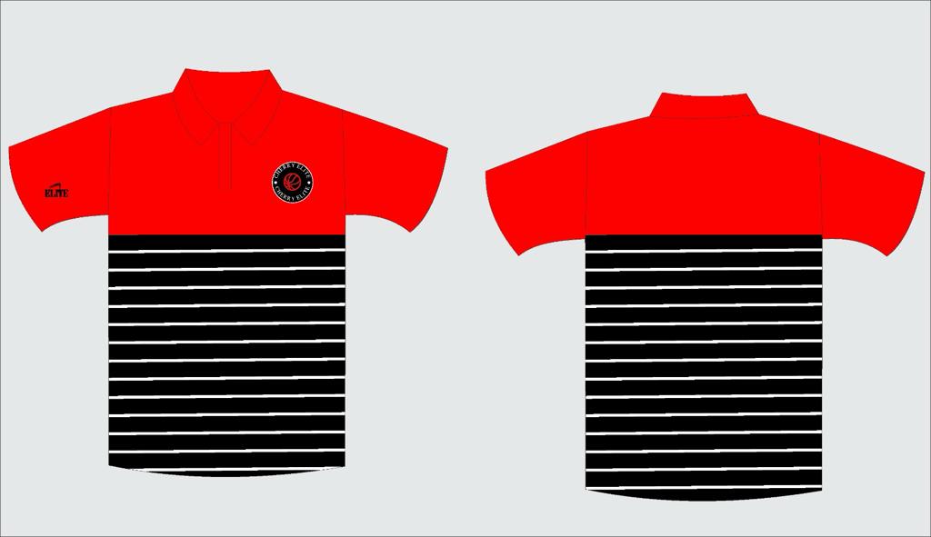CHERRY BASKETBALL STORE polo - red with black strips