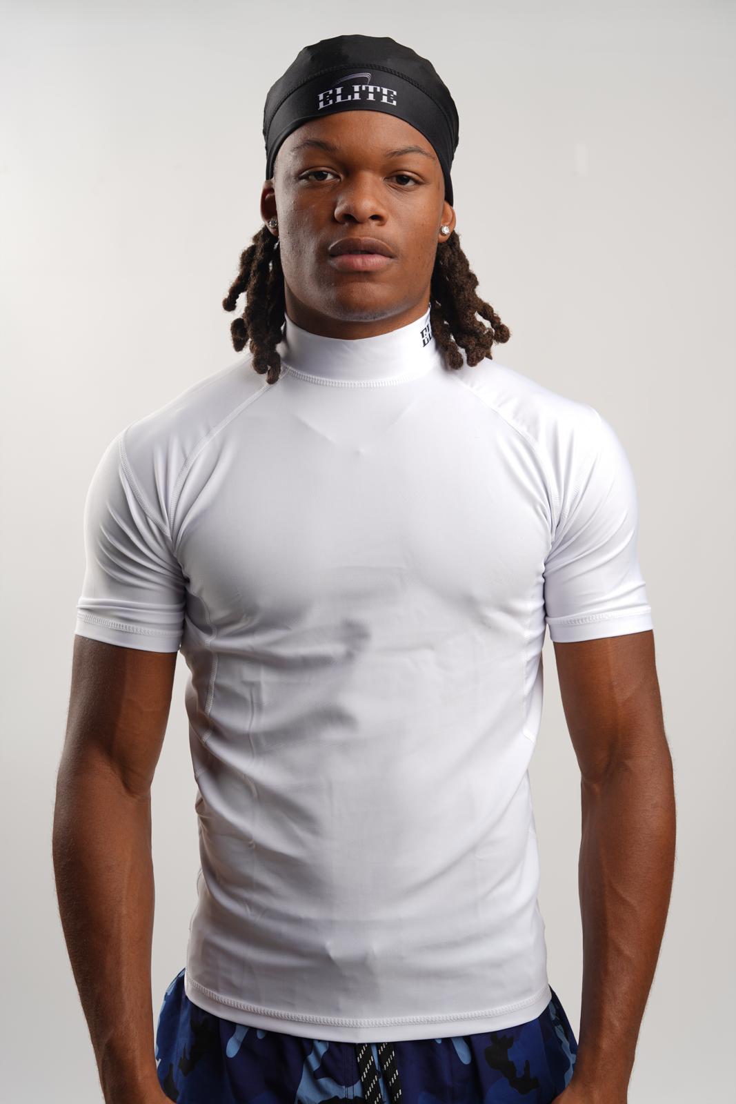 Turtle Neck Compression Shirt - White