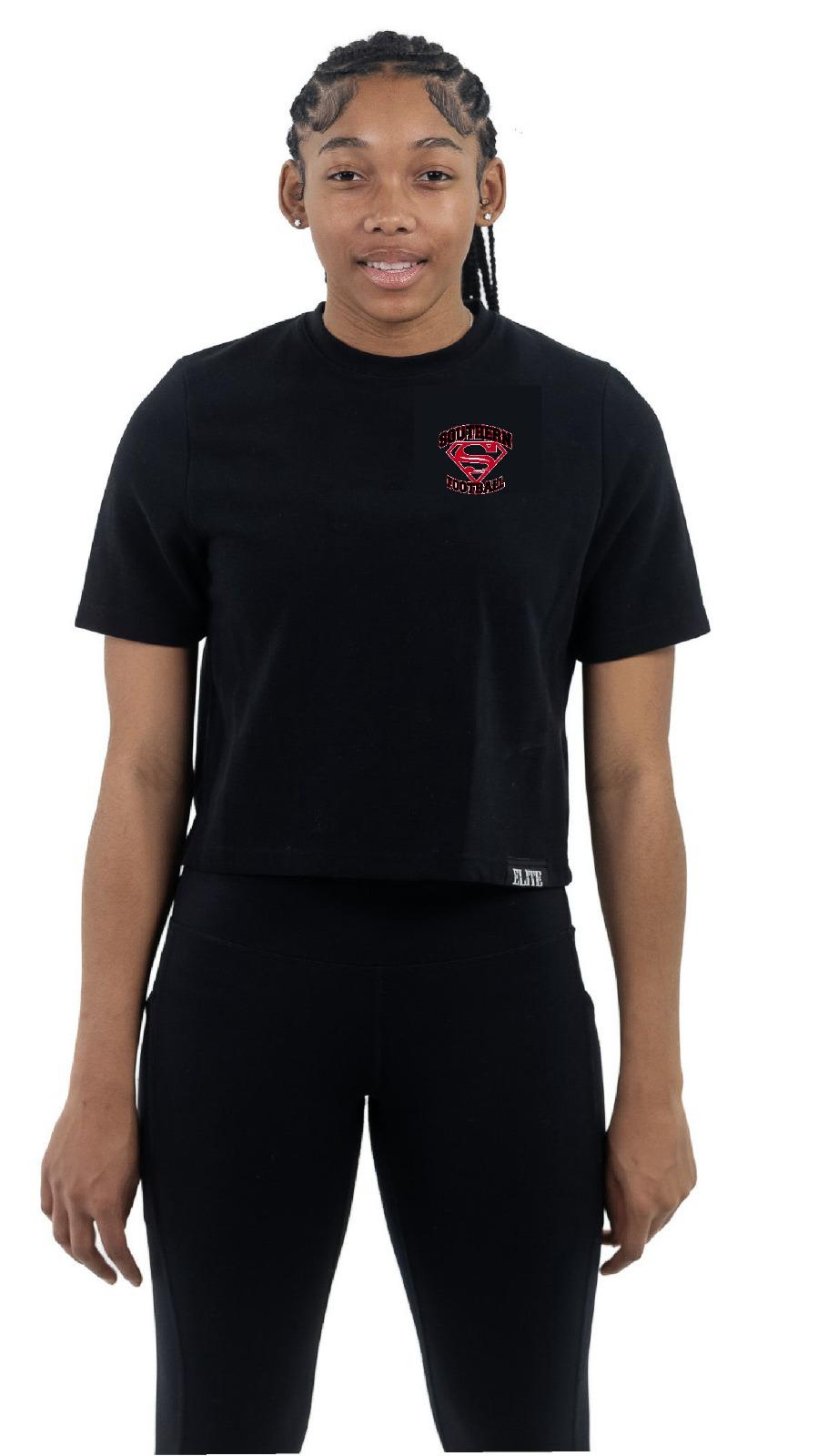 SOUTHERN HIGH FOOTBALL TEAM SHOP Women's Crop Shirt - Black - SUP