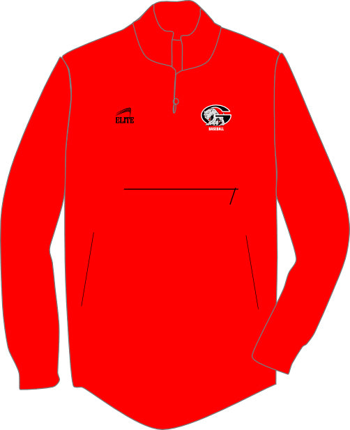 Glen Oaks Baseball Long Sleeve Pullover Red