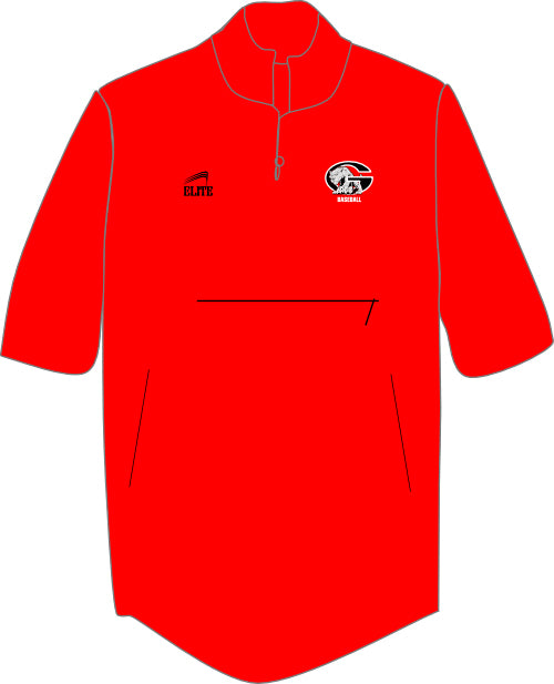 Glen Oaks Baseball Short Sleeve Pullover Red