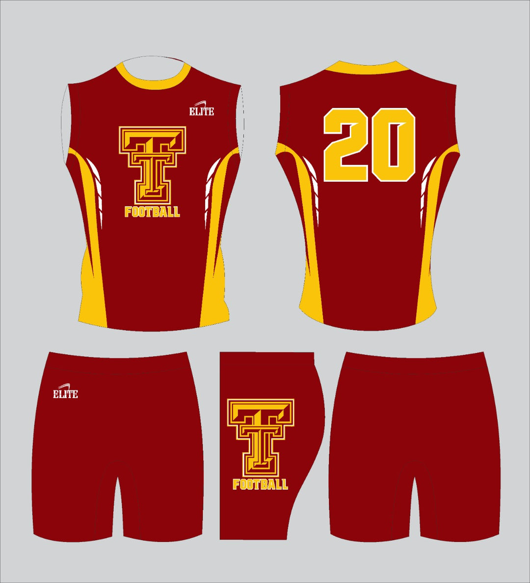 Tara Football - Compression Set - Brown - Yellow