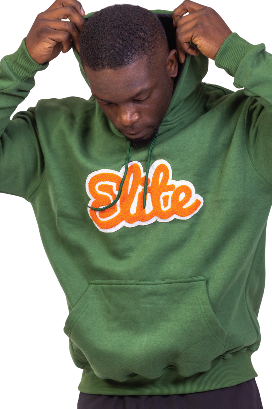 Elite Chenille Hoodie - Green/Orange