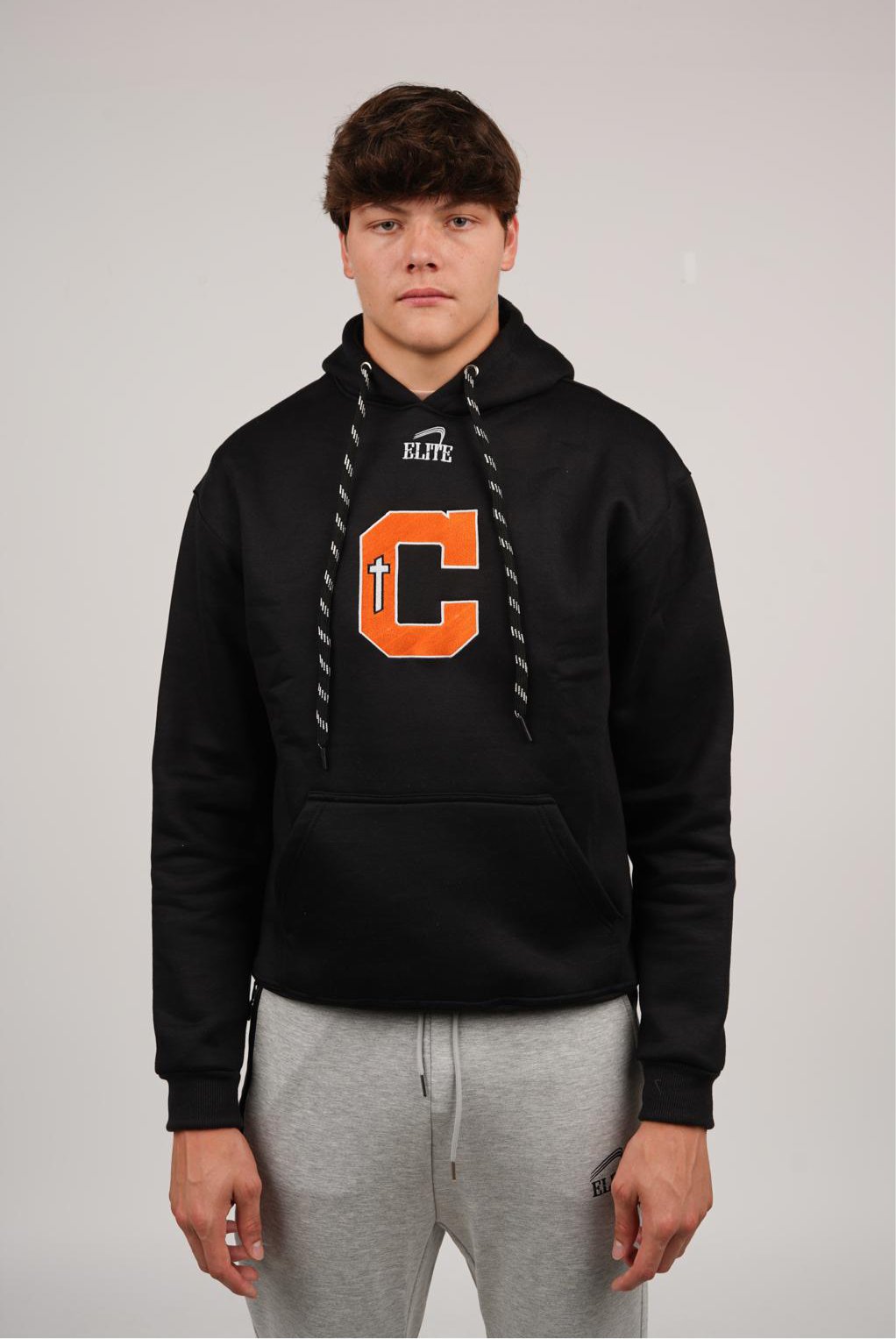 Catholic Embroidered C Hoody - Black