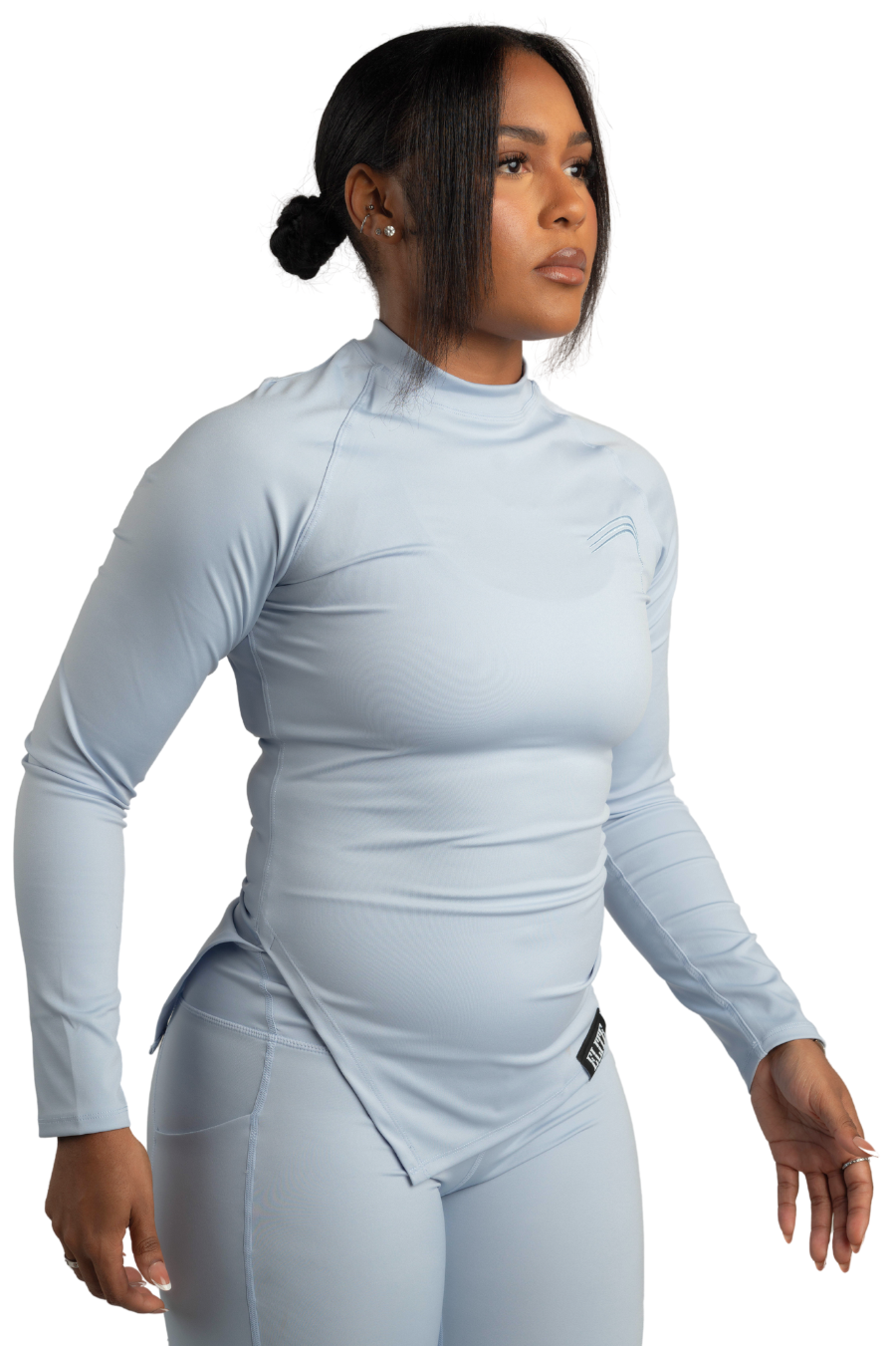 Women’s Elite Fitted LS Training Top - Light Blue