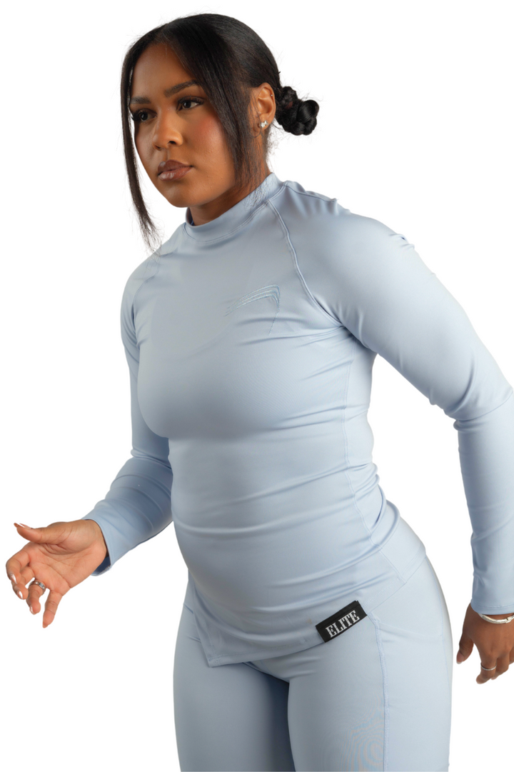 Women’s Elite Fitted LS Training Top - Light Blue