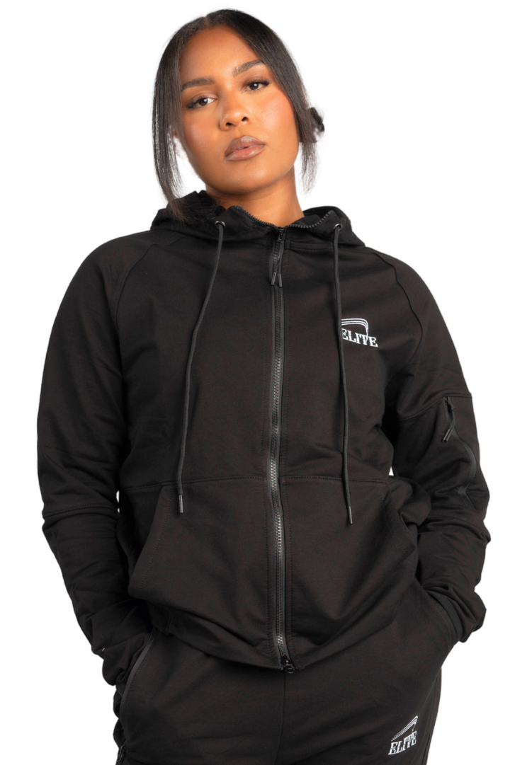 Elite Racer Tech Full Zip Hoodie - Women’s - Black