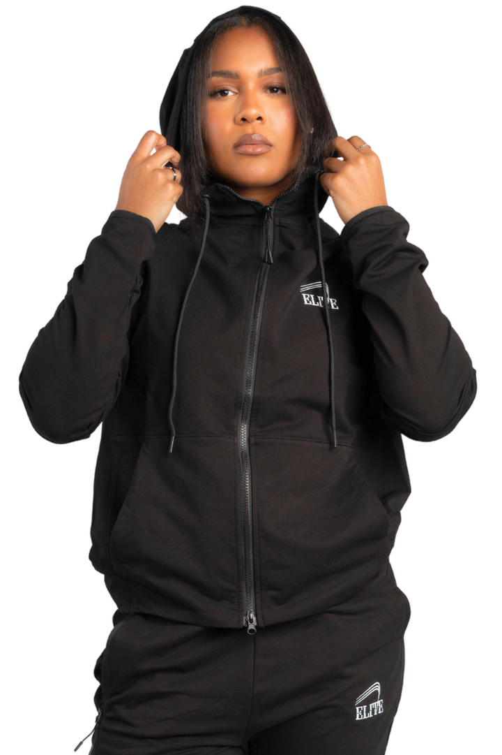 Elite Racer Tech Full Zip Hoodie - Women’s - Black