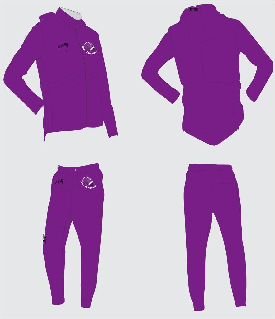 Ball Academy  flex suit with hood - purple