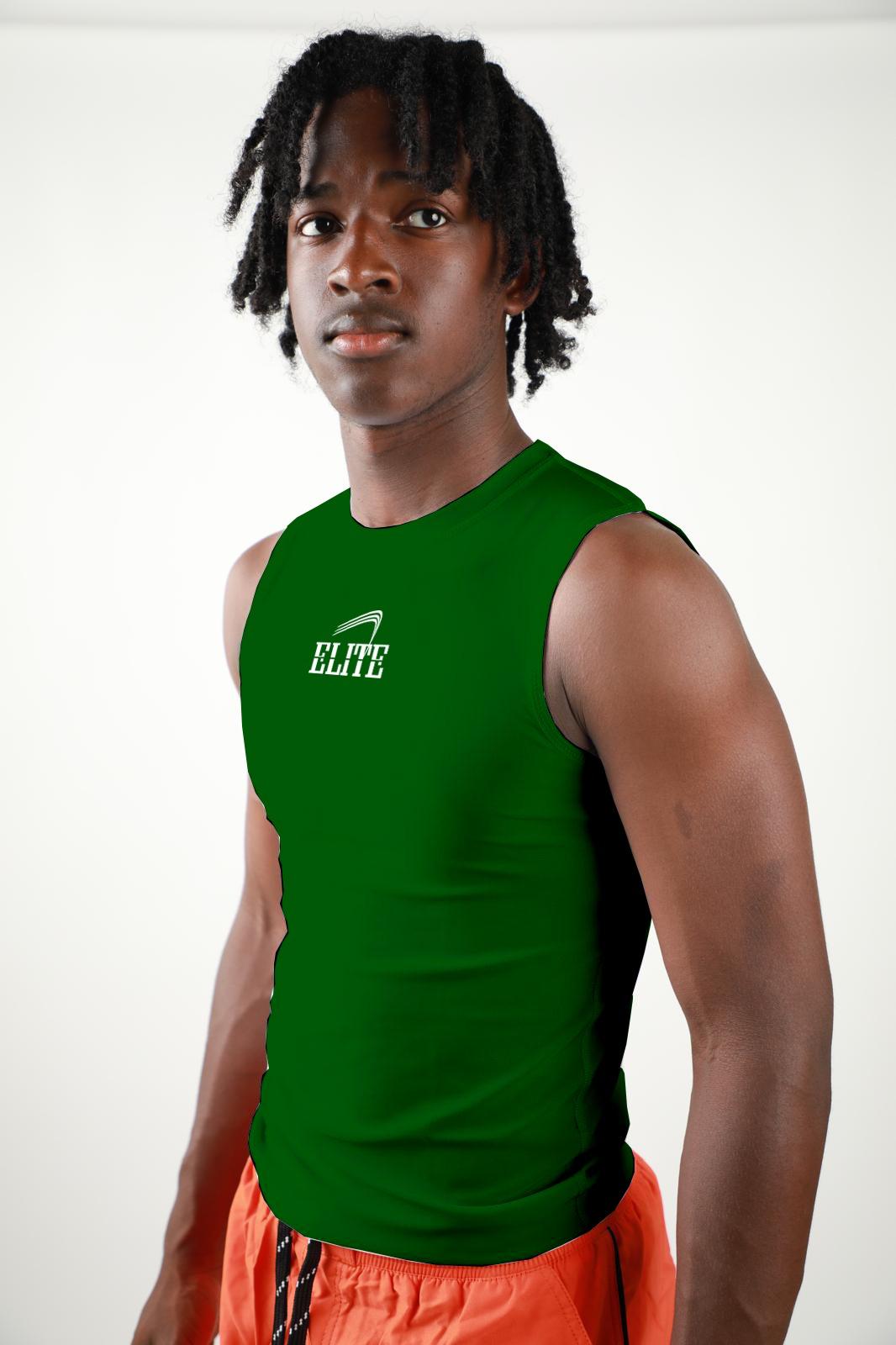 Elite - Sleeveless Compression Shirt - Dark Green