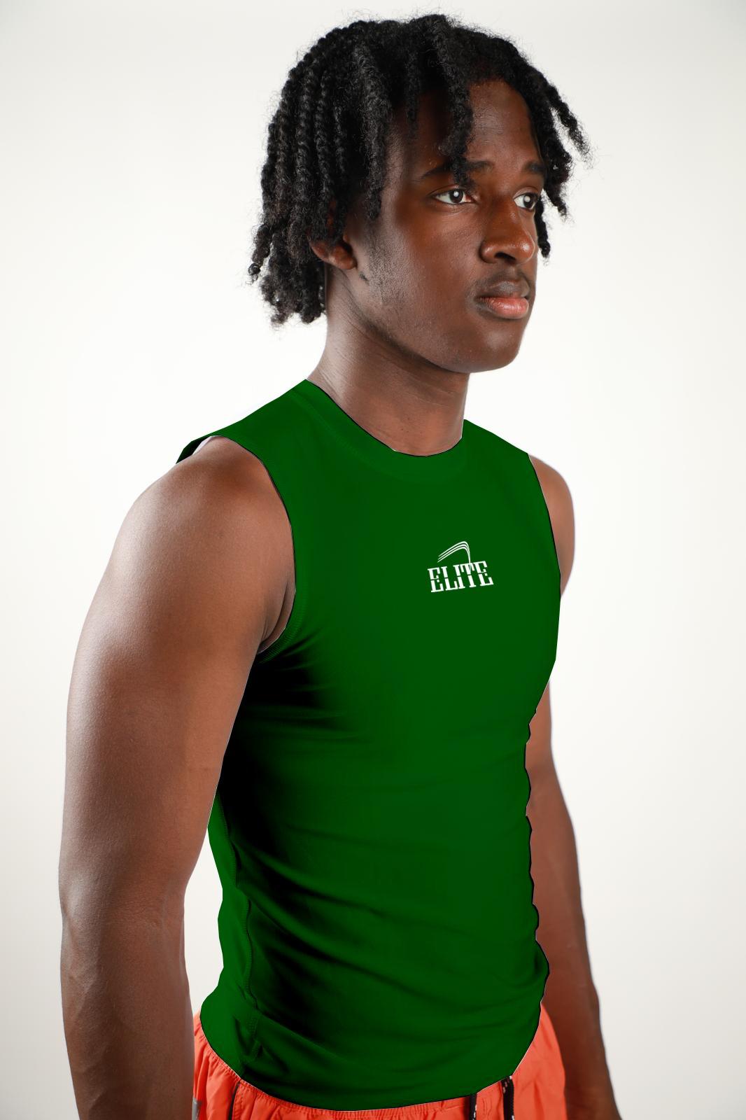 Elite - Sleeveless Compression Shirt - Dark Green