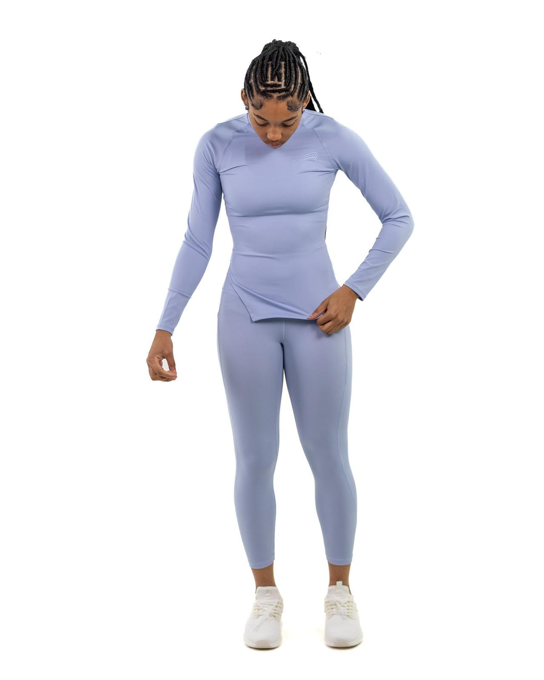 Women’s Fitted Runner Shirt - Light Blue Gray