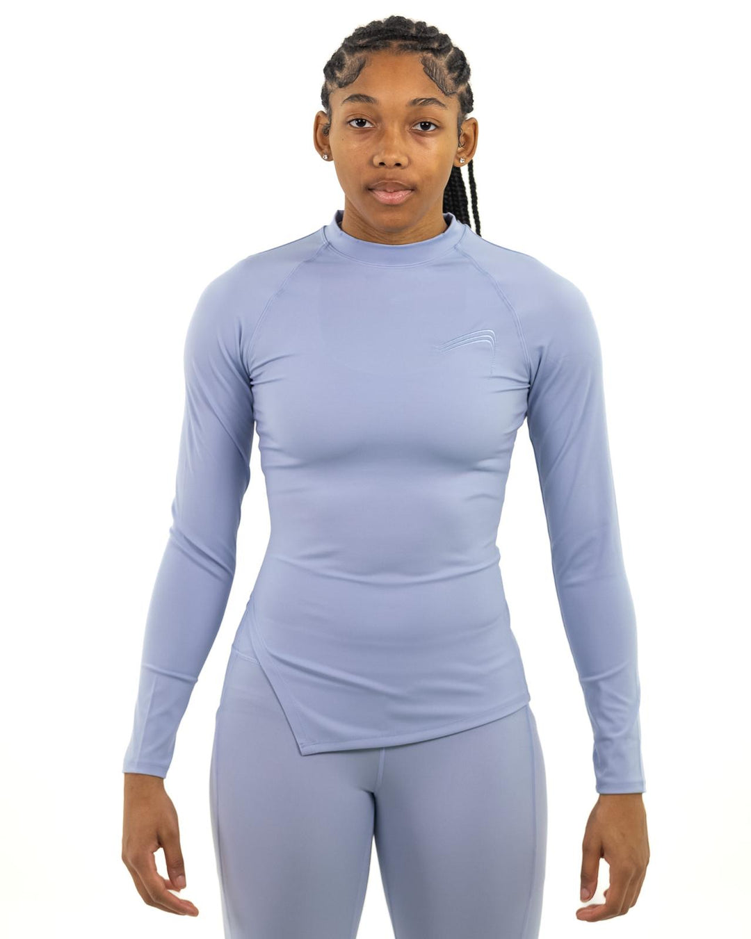 Women’s Fitted Runner Shirt - Light Blue Gray