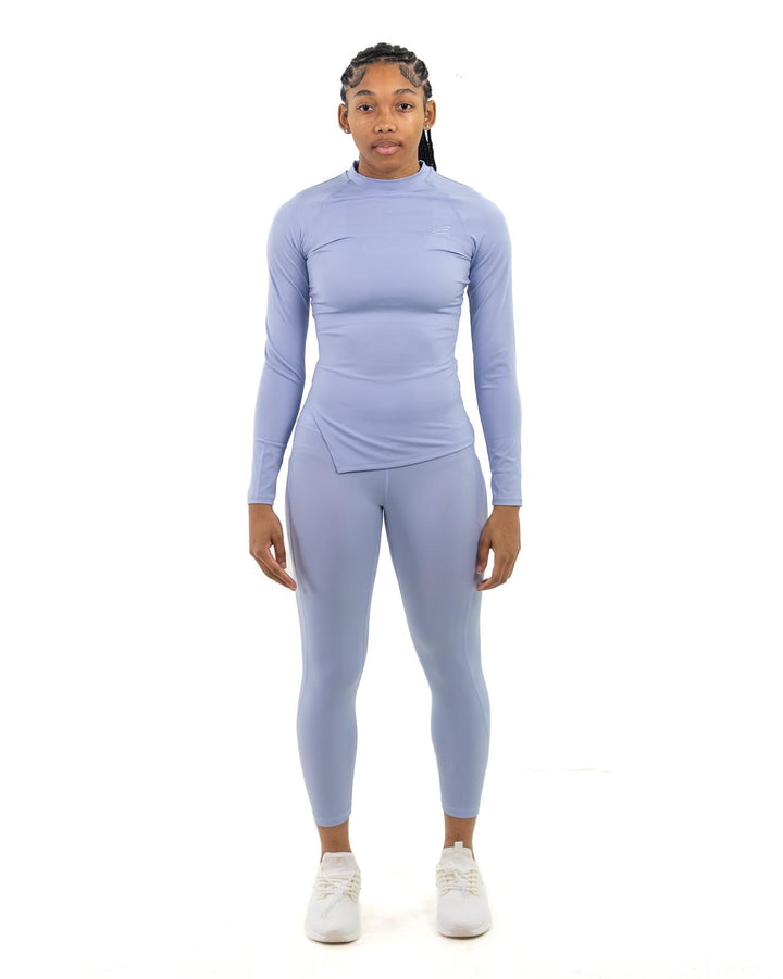 Women’s Fitted Runner Shirt - Light Blue Gray