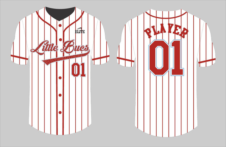 Little Bucks Baseball Jersey - White