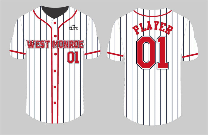 West Monroe Baseball Jersey - White