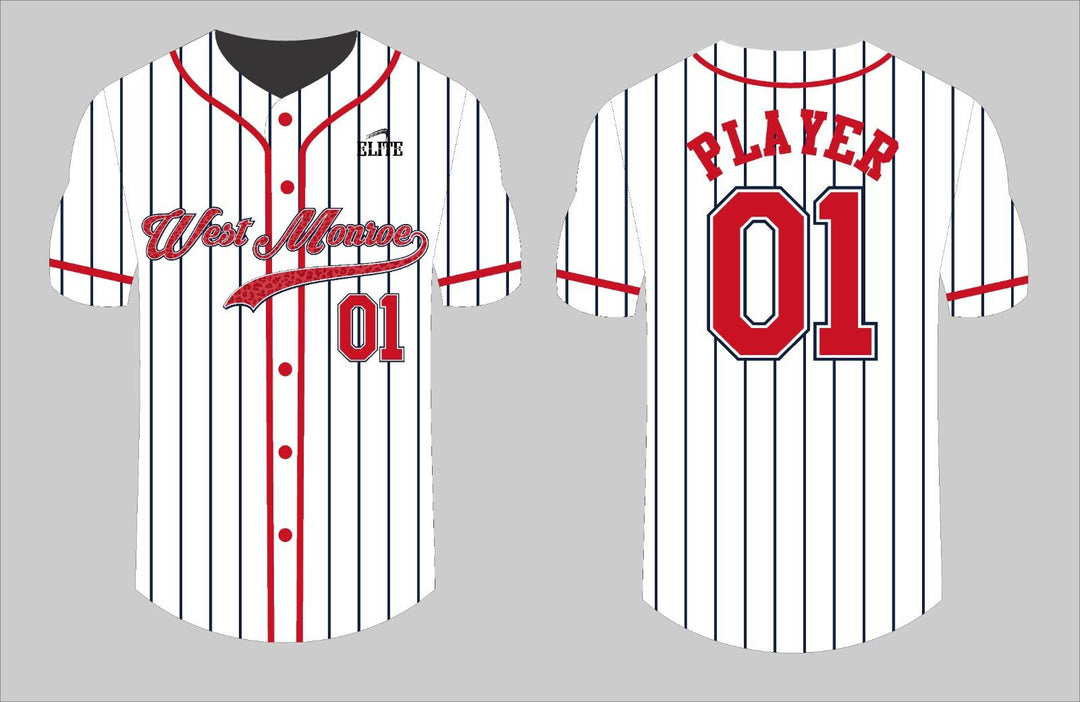 West Monroe Baseball Jersey - White