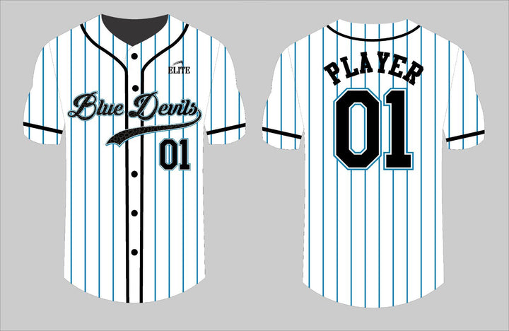 Central High NJ Baseball Jersey - White Black