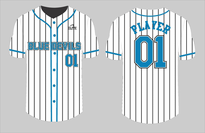 Central High NJ Baseball Jersey - White SkyBlue
