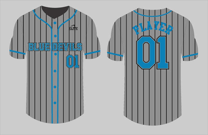 Central High NJ Baseball Jersey - Gray SkyBlue