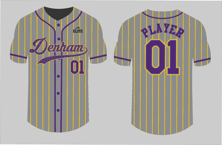 Yellow Team Shop Baseball Jersey - Gray