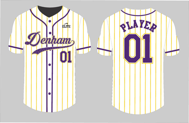 Yellow Team Shop Baseball Jersey - White