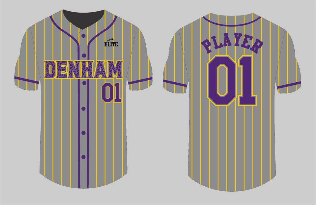 Yellow Team Shop Baseball Jersey - Gray