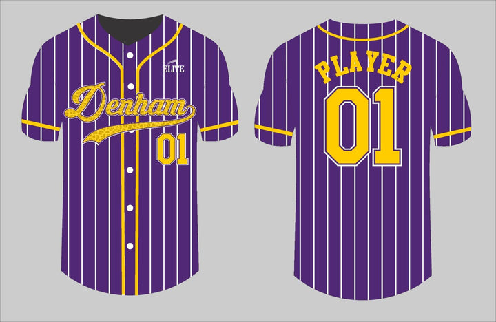 Yellow Team Shop Baseball Jersey - Purple
