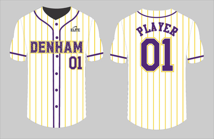 Yellow Team Shop Baseball Jersey - White